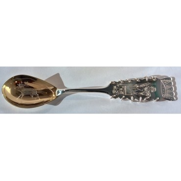 Kaffesked – finsk handgraverat lappsilver gumma