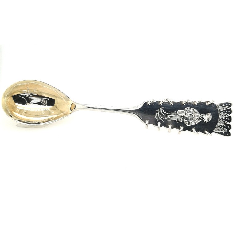 Kaffesked – finsk handgraverat lappsilver gubbe