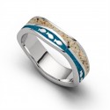 Silver ring blå