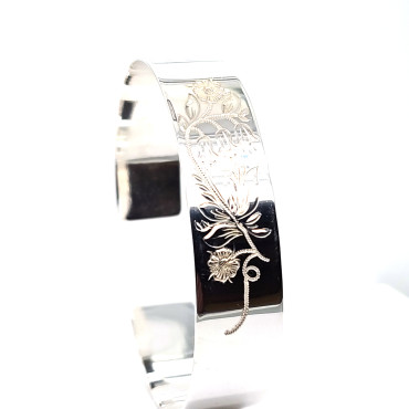 Rak armring tornedalssilver handgraverad