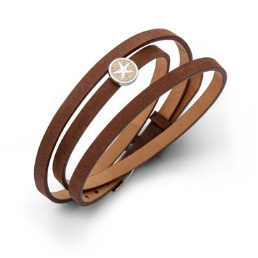 Lederarmband mit Sand/Steinsandelement "Ahoi"