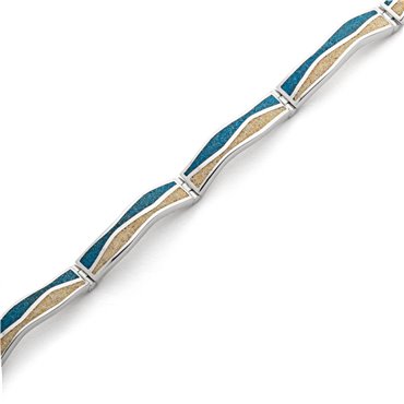 Armband "Welle Strandsand/Steinsand" rhodiniert