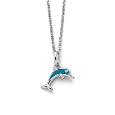 Kette "Delfin" Blauer Steinsand