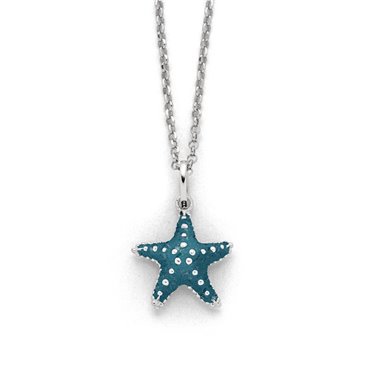 Kette "Seestern" Steinsand blau