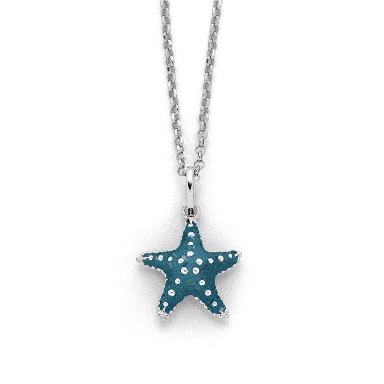 Kette "Seestern" Steinsand blau