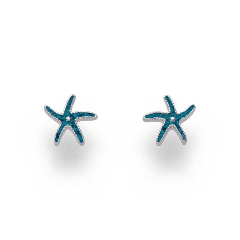 Ohrring "Seestern blau"