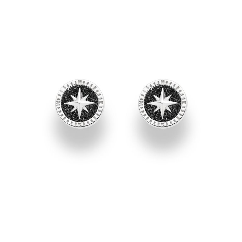 Ohrring "Kompassrose 2.0" 10 mm Lavasand
