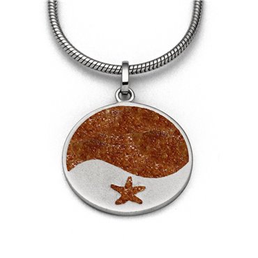 Anhänger "Welle/Seestern" Bernsteinsand