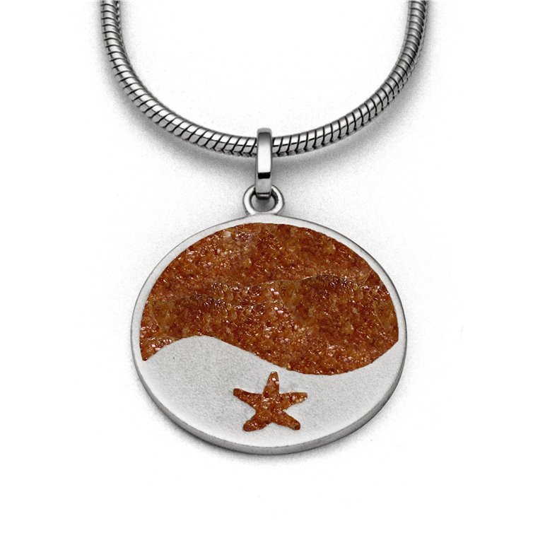 Anhänger "Welle/Seestern" Bernsteinsand