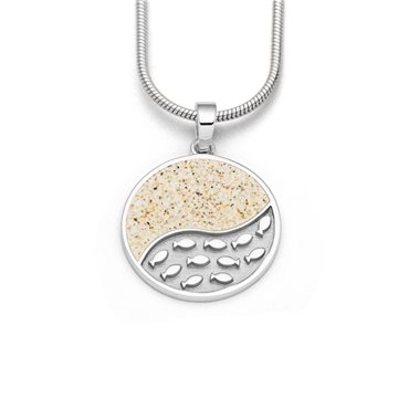 Anhänger "Fischschwarm" Strandsand/sandlos