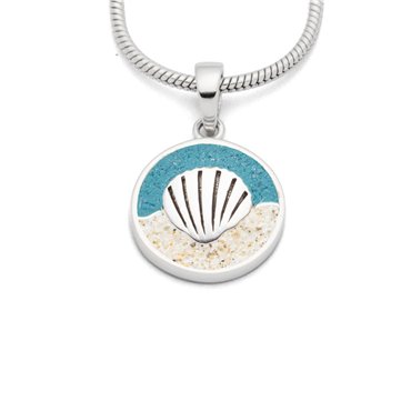 Anhänger "Muschel"Strandsand/Steinsand blau
