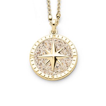 Anhänger "Kompassrose 2.0" Strandsand vergoldet