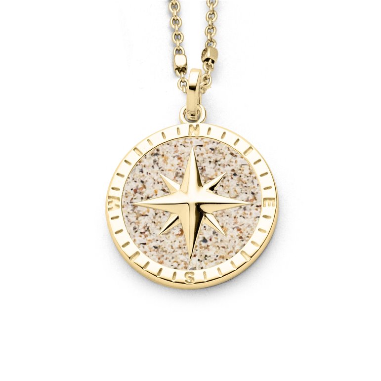Anhänger "Kompassrose 2.0" Strandsand vergoldet