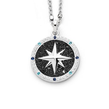 Anhänger "Kompassrose 2.0" Zirkonia und Lavasand