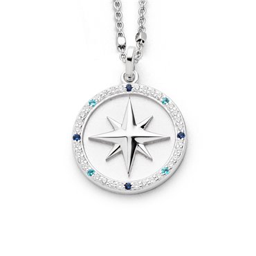 Anhänger "Kompassrose 2.0" Zirkonia, innen matt