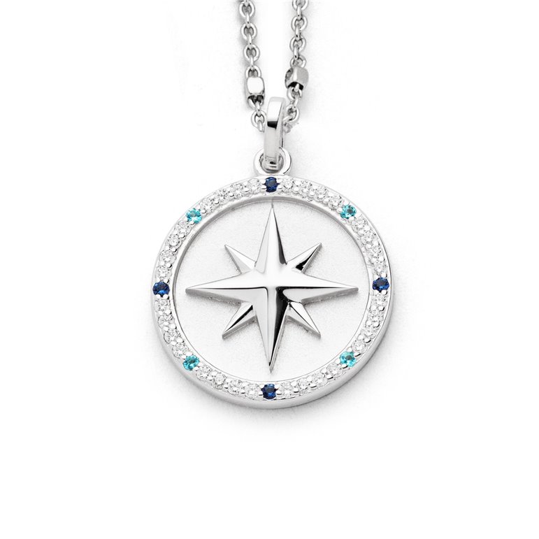 Anhänger "Kompassrose 2.0" Zirkonia, innen matt