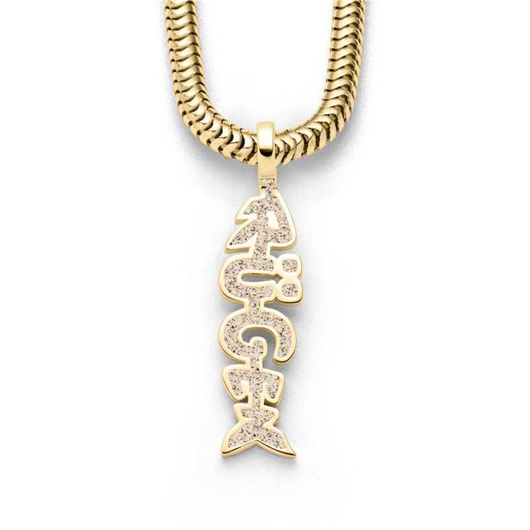 Anhänger Fischgräte "Rügen" Strandsand vergoldet