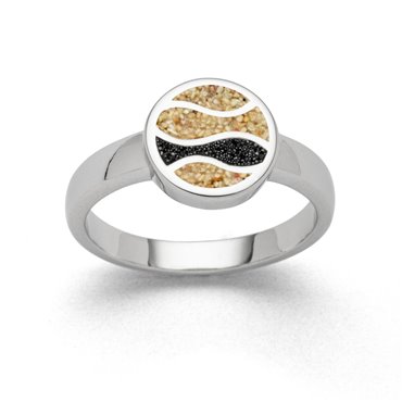Ring "Ebbe & Flut" Strandsand/Lavasand