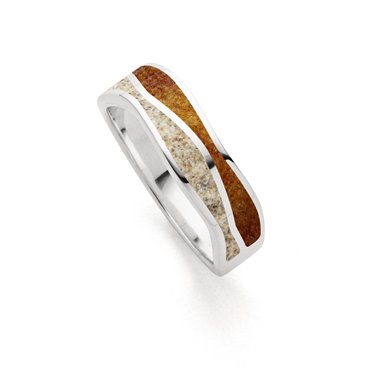 Ring "Welle" Strandsand/Bernsteinsand