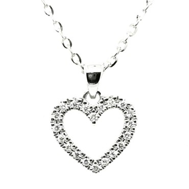 Vitguld hjärta med 18k kedja