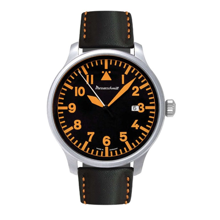 Messerschmith svart orange klocka