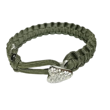 From soldier to soldier armband med inflätat hjärta som låser samman det flätade armbandet