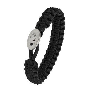 Freds duva silver lås svart flätat 15mm brett armband