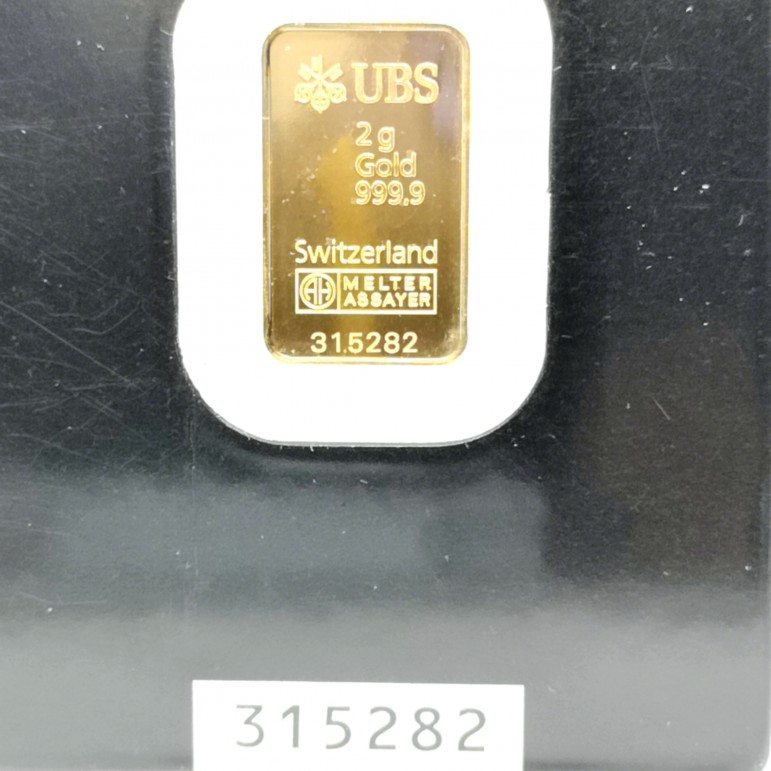 UBS 999 24k guldtacka