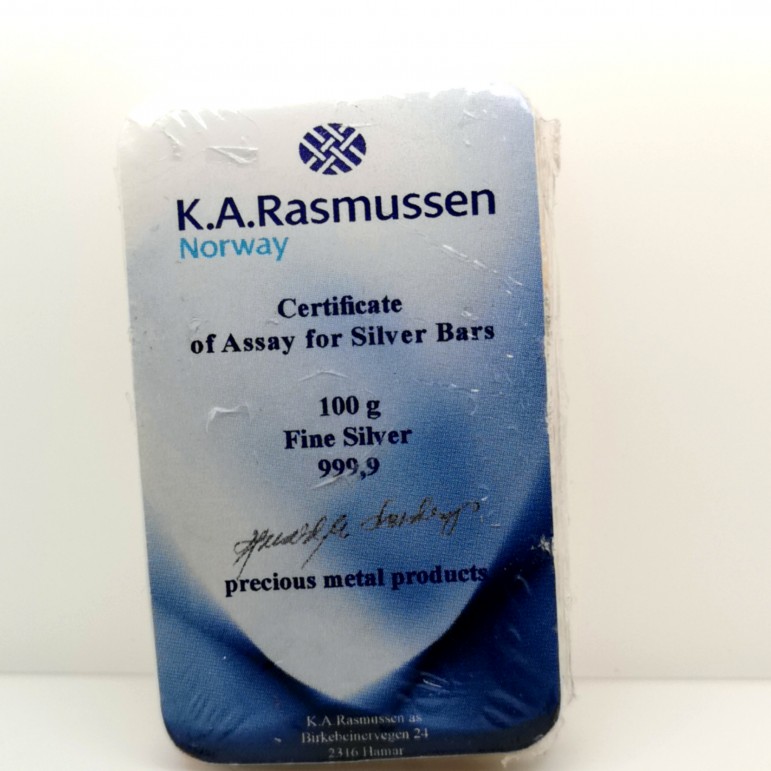 KA Rasmussen 100g 999 silvertacka