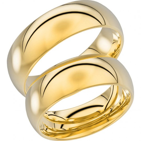 92-7 – Bred, slät ring i gulguld