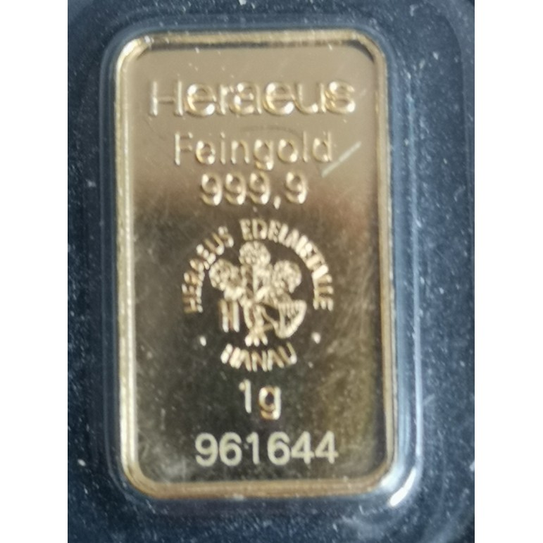 Framsidan 1g heraeus 999 24k guld