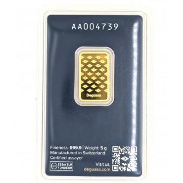 Certifikat 5g degussa 999 guld