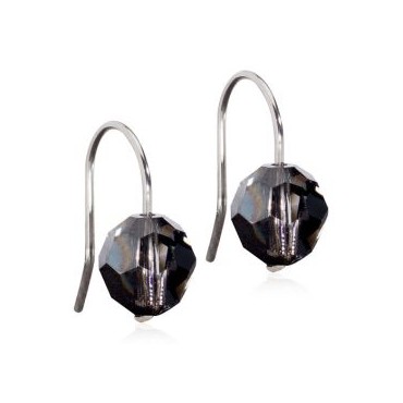 Örhängen Svart diamant titan 8mm