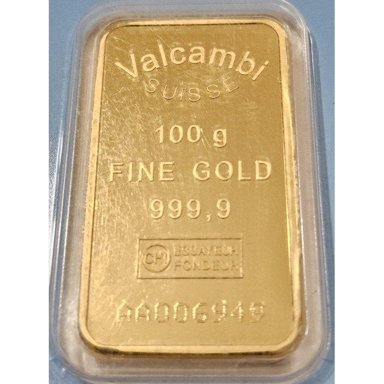 Valcambi 100g 24k bar gold