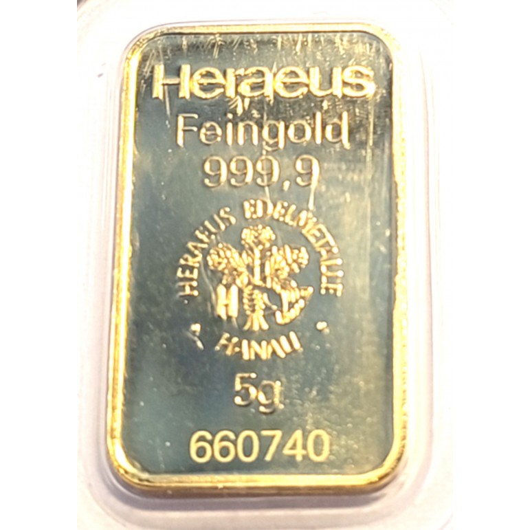 Argor Heraeus 5g 24k goldbar