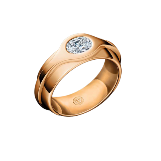 Lars Wallin ring – Amoroso B rödguld oval diamant