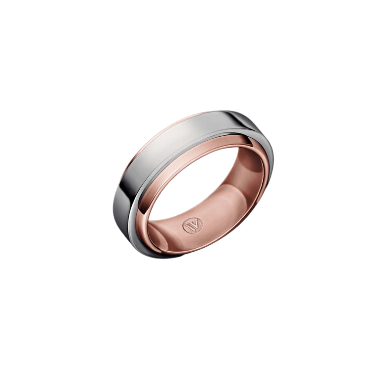 Lars Wallin ring – Marry B7 tvåfärgad vit, roseguld