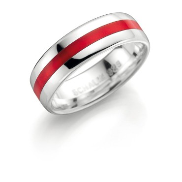 Flerfärgad ring – Silver colorit 4 röd